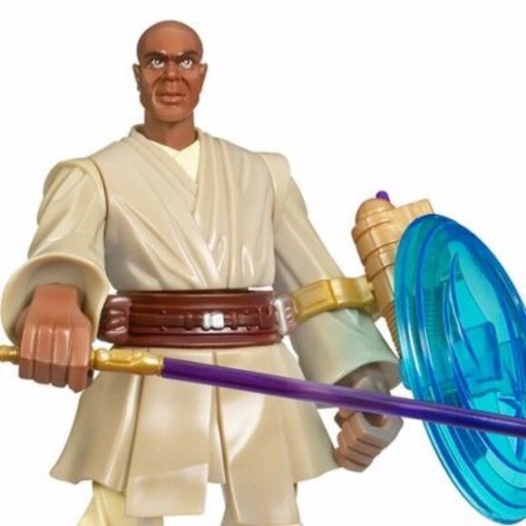 Star Wars Force Battlers Mace Windu Action Figure Jedi Weapon Toy Collectible - Picture 3 of 8
